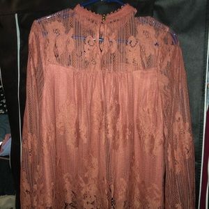 5 for $25 eyelet mock neck top